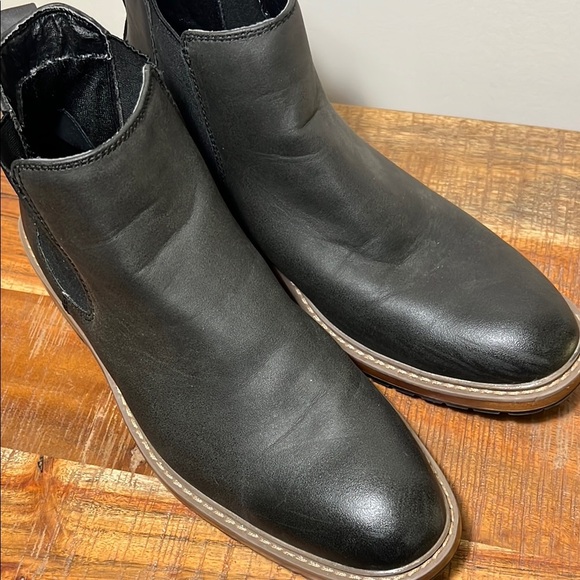 Perry Ellis Portfolio Black Leather Ultra Foam Chukka Boot, Men’s 8 - Picture 2 of 8